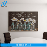 Landscape God Canvas Wall Art - Jesus Canvas Wall Art - Hummingbird and daisy - Be still and know that I am God Canvas