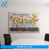 Landscape God Canvas Wall Art - Jesus Canvas Wall Art - Hummingbird and daisy - Today only happens once Canvas