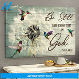 Landscape God Canvas Wall Art - Jesus Canvas Wall Art - Hummingbird and dandelion - Be still and know that I am God Canvas