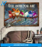 Landscape God Canvas Wall Art - Jesus Canvas Wall Art - Hummingbird - God says you are 1 Canvas