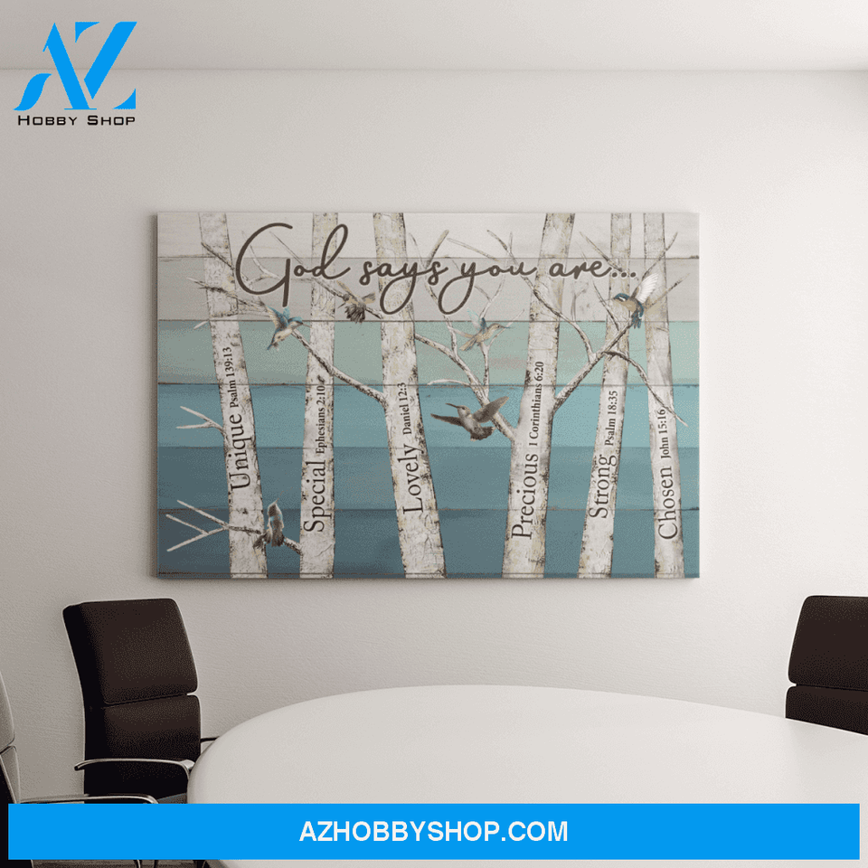 Landscape God Canvas Wall Art - Jesus Canvas Wall Art - Hummingbird - God says you are 3 Canvas