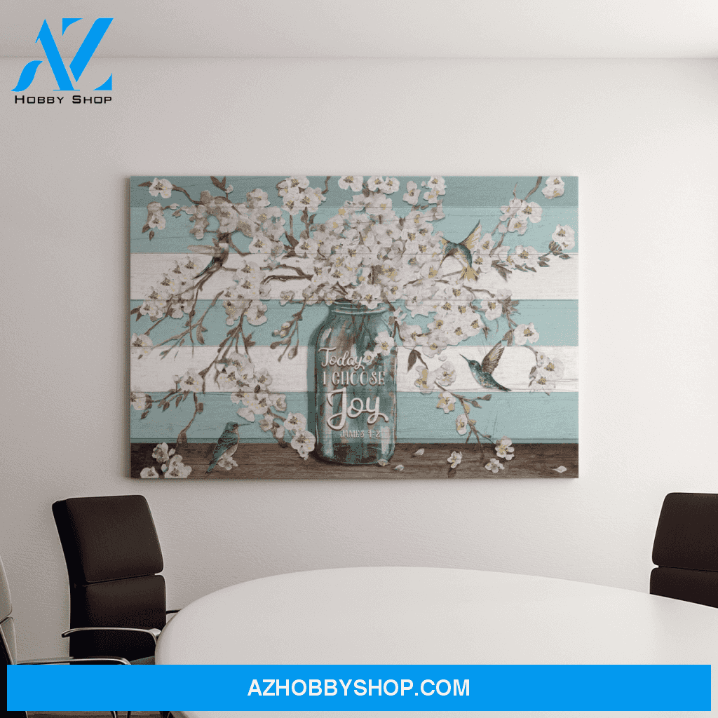 Landscape God Canvas Wall Art - Jesus Canvas Wall Art - Hummingbird - Today I choose Joy 1 Canvas