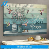 Landscape God Canvas Wall Art - Jesus Canvas Wall Art - Hummingbird - Today I Choose To Be Happy Canvas