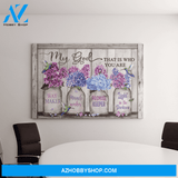 Landscape God Canvas Wall Art - Jesus Canvas Wall Art - Hydrangea and hummingbird - My God that is who you are Canvas