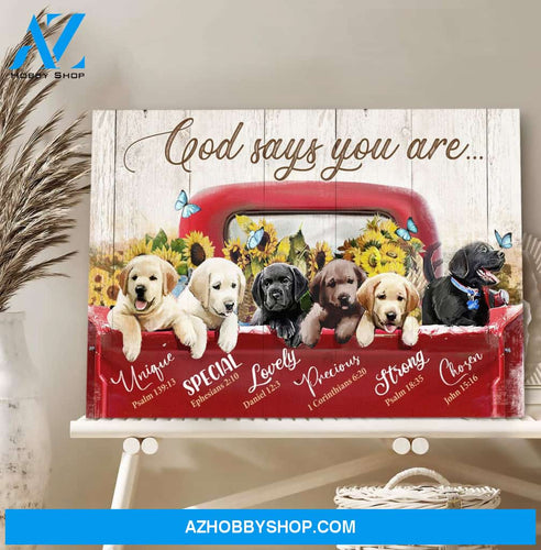 Landscape God Canvas Wall Art - Jesus Canvas Wall Art - Labrador - God says you are 1 Canvas