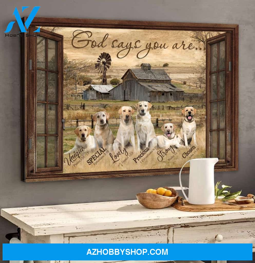 Landscape God Canvas Wall Art - Jesus Canvas Wall Art - Labrador - God says you are Canvas