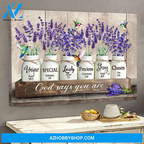 Landscape God Canvas Wall Art - Jesus Canvas Wall Art - Lavender - God says you are Canvas