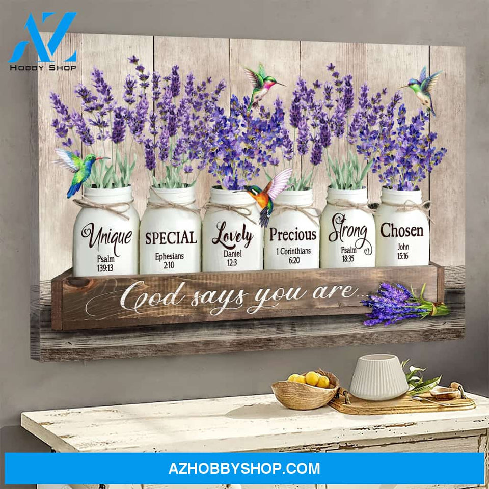 Landscape God Canvas Wall Art - Jesus Canvas Wall Art - Lavender - God says you are Canvas