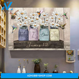 Landscape God Canvas Wall Art - Jesus Canvas Wall Art - Little Daisy and hummingbird - Today I choose joy Canvas