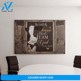 Landscape God Canvas Wall Art - Jesus Canvas Wall Art - Lovely cow - Be still and know that I am God Canvas