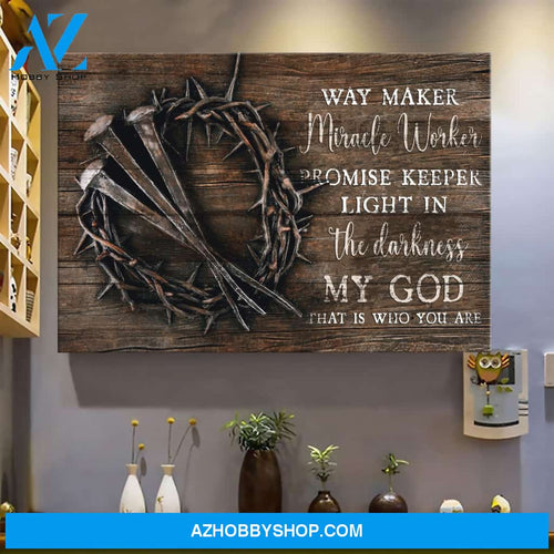 Landscape God Canvas Wall Art - Jesus Canvas Wall Art - My God way maker miracle worker promise keeper light in the darkness Canvas
