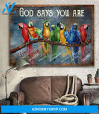 Landscape God Canvas Wall Art - Jesus Canvas Wall Art - Parrot - God says you are Canvas