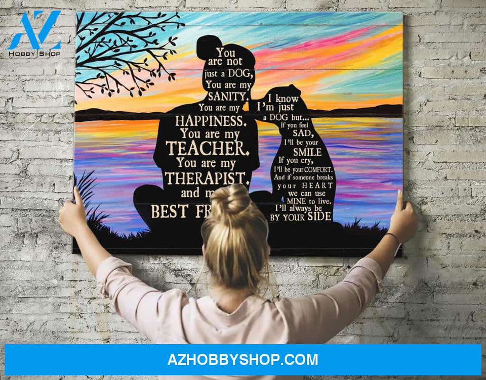 Landscape God Canvas Wall Art - Jesus Canvas Wall Art - Pit bull - You are not just a dog youre my happiness Canvas