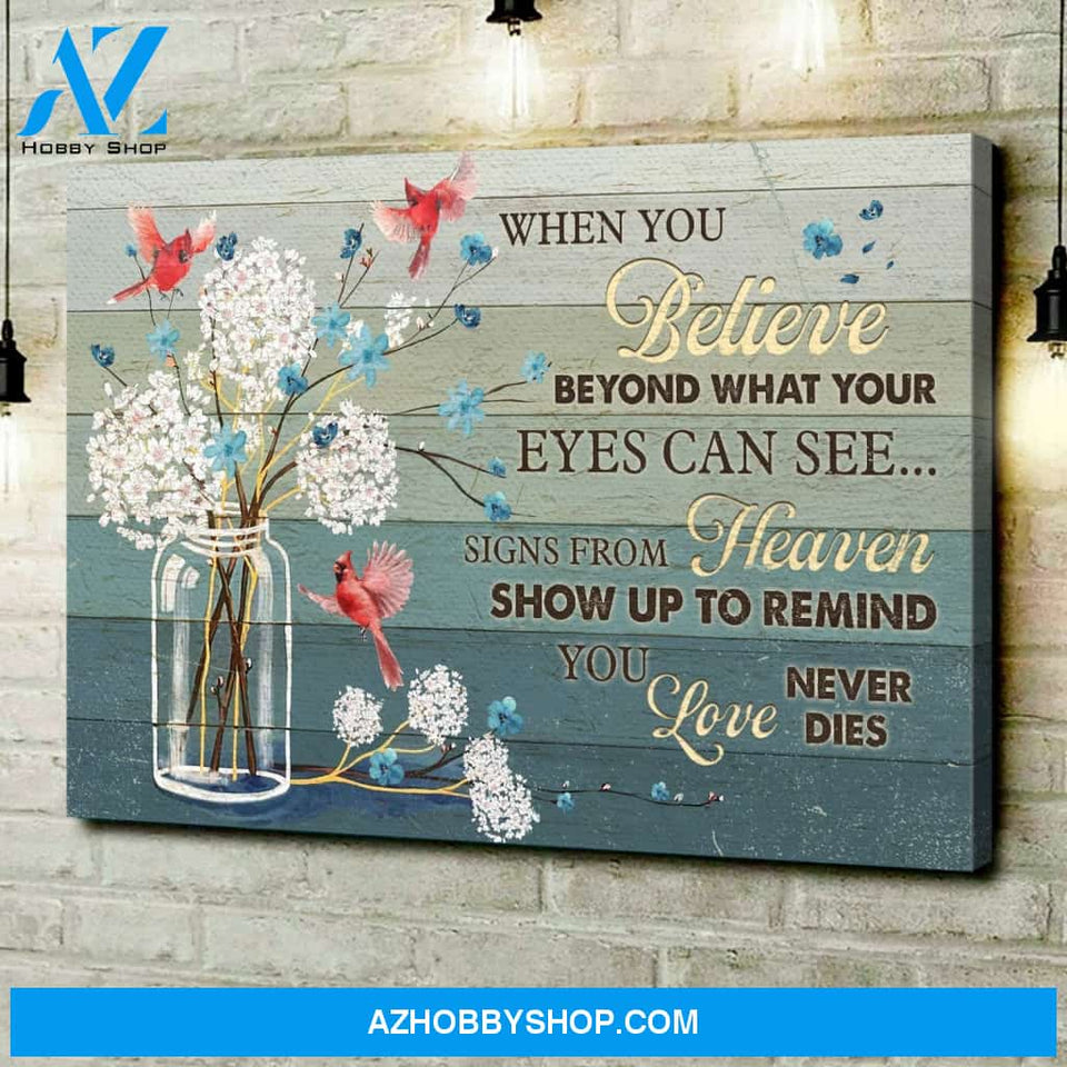 Landscape God Canvas Wall Art - Jesus Canvas Wall Art - Signs from Heaven remind you that love never dies Canvas