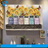 Landscape God Canvas Wall Art - Jesus Canvas Wall Art - Sunflower and Butterfly - God says you are Canvas