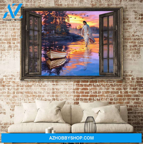 Landscape God Canvas Wall Art - Jesus Canvas Wall Art - Jesus - Sunset through the windows 2 Canvas