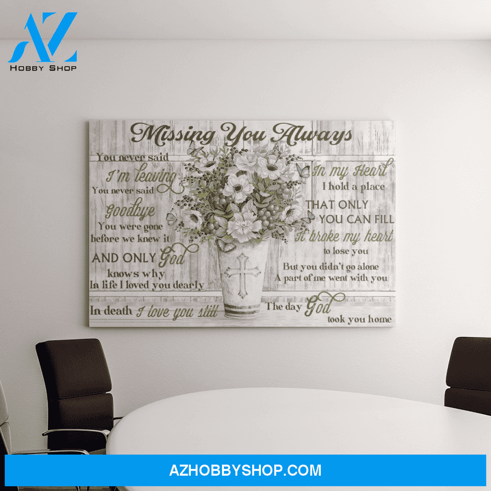 Landscape God Canvas Wall Art - Jesus Canvas Wall Art - To husband in heaven - Missing you always Canvas