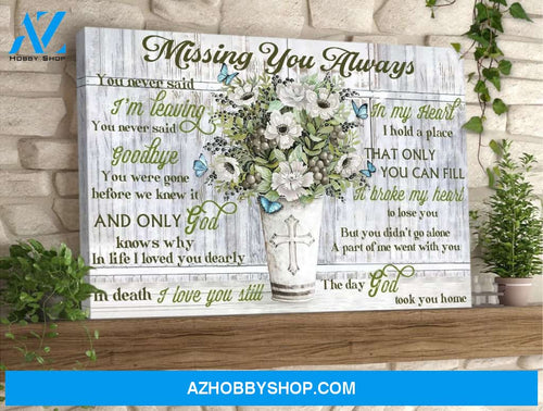 Landscape God Canvas Wall Art - Jesus Canvas Wall Art - To husband in heaven - Missing you always Canvas