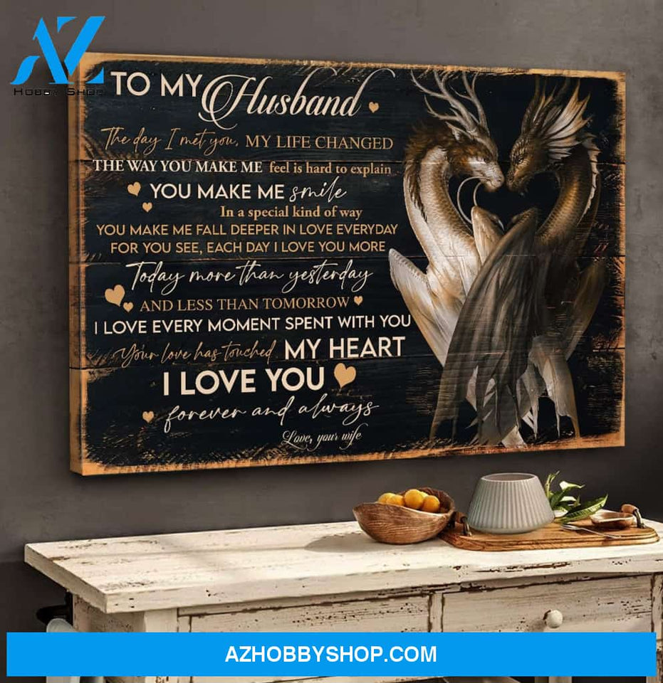 Landscape God Canvas Wall Art - Jesus Canvas Wall Art - To my husband - The day I met you my life changed Canvas