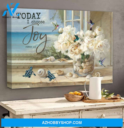Landscape God Canvas Wall Art - Jesus Canvas Wall Art - Jesus - Today I choose Joy Turtle by the window Canvas