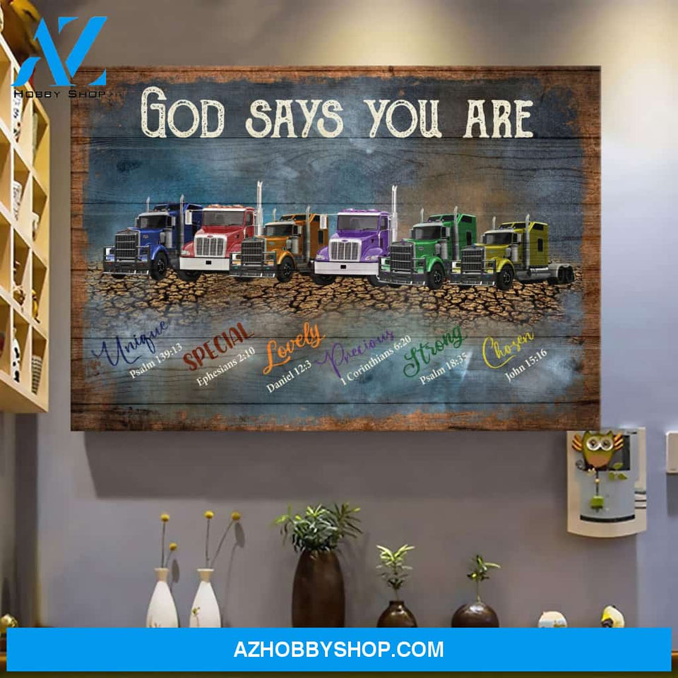 Landscape God Canvas Wall Art - Jesus Canvas Wall Art - Truck - God says you are Canvas