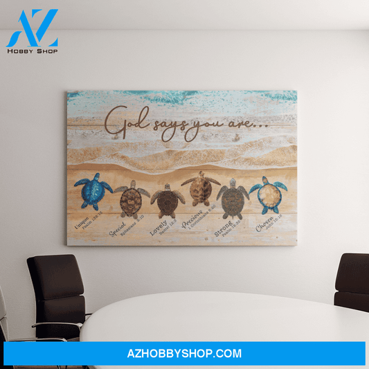 Landscape God Canvas Wall Art - Jesus Canvas Wall Art - Turtle - God says you are Canvas