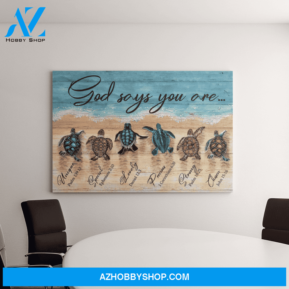 Landscape God Canvas Wall Art - Jesus Canvas Wall Art - Jesus - Turtle - God says you are beautiful and unique Canvas
