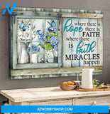 Landscape God Canvas Wall Art - Jesus Canvas Wall Art - Jesus - Where there is faith miracles happen Canvas