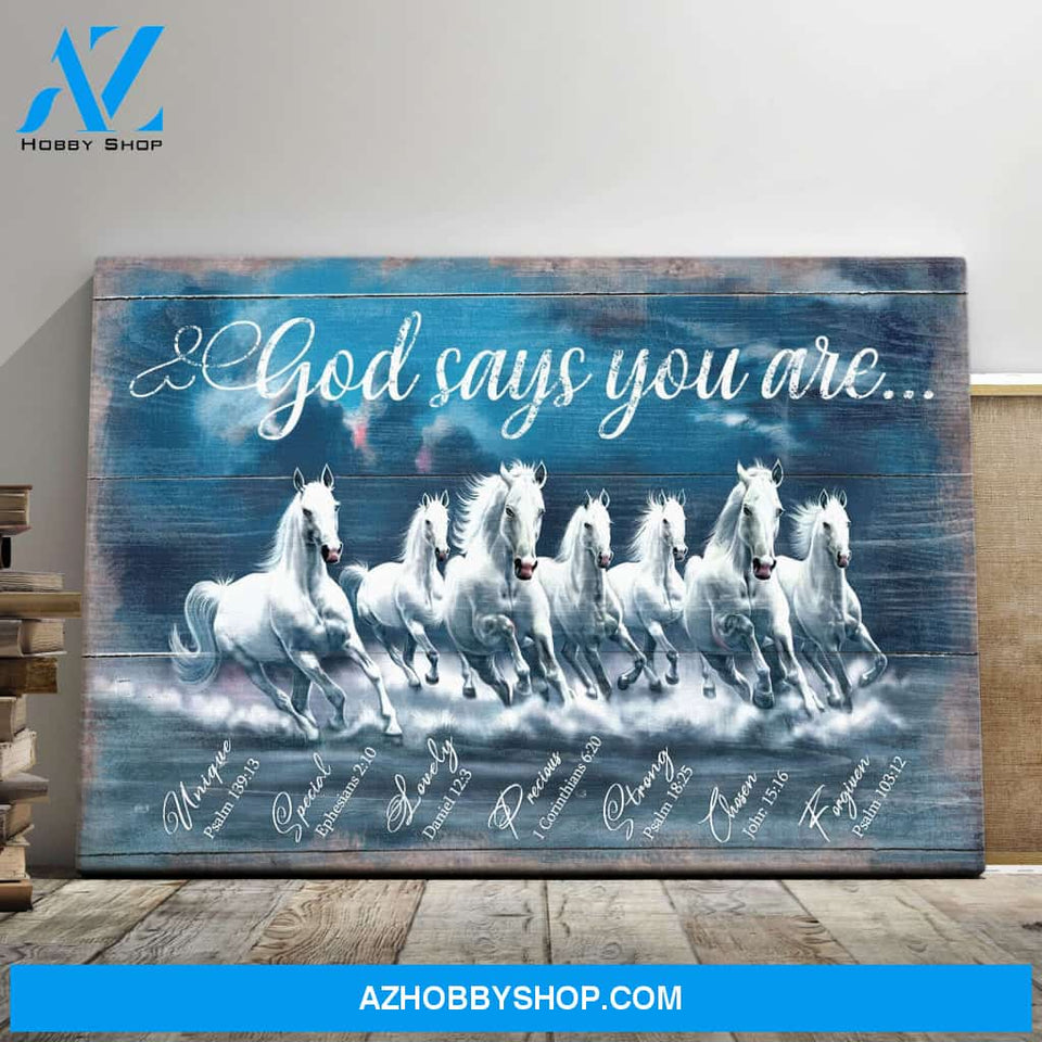 Landscape God Canvas Wall Art - Jesus Canvas Wall Art - White horse - God says you are Canvas