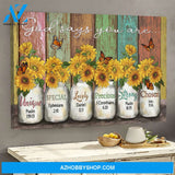 Landscape God Canvas Wall Art - Jesus Canvas Wall Art - Yellow daisy and Butterfly - God says you are Canvas