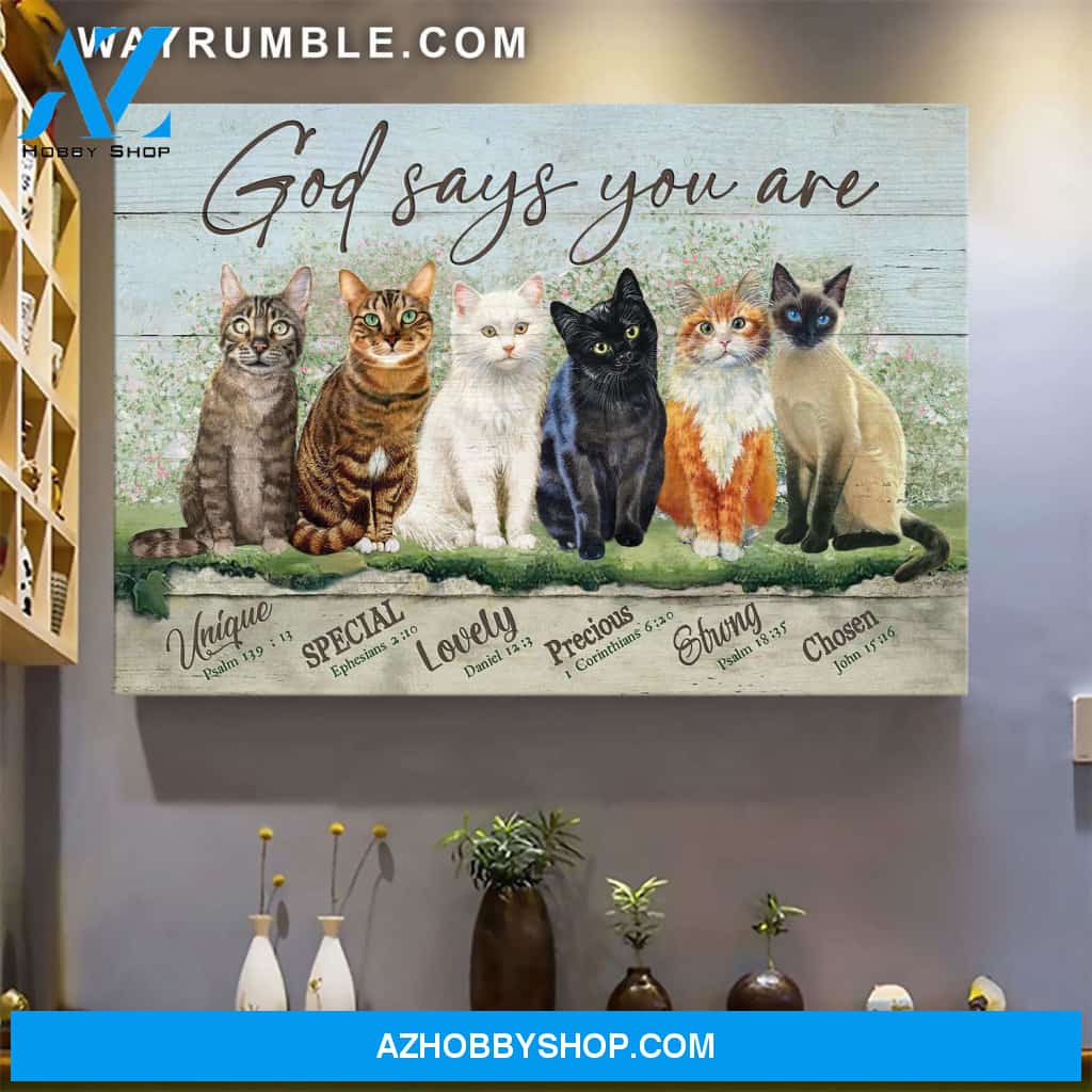 Jesus - Cats - God says you are - Landscape Canvas Prints, Wall Art