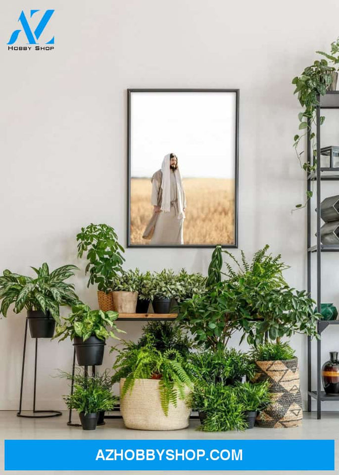 Jesus Christ in Field, Modern Christian Canvas And Poster, Wall Decor Visual Art