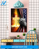 Jesus Christ Proud American Flag Easter Canvas And Poster, Wall Decor Visual Art, Wall Poster, My Poster Wall