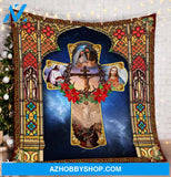 Jesus Christian Cross Christmas Fleece Blanket