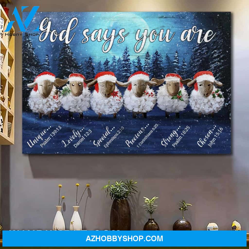 Jesus - Christmas and lambs - God says you are - Landscape Canvas Prints, Wall Art