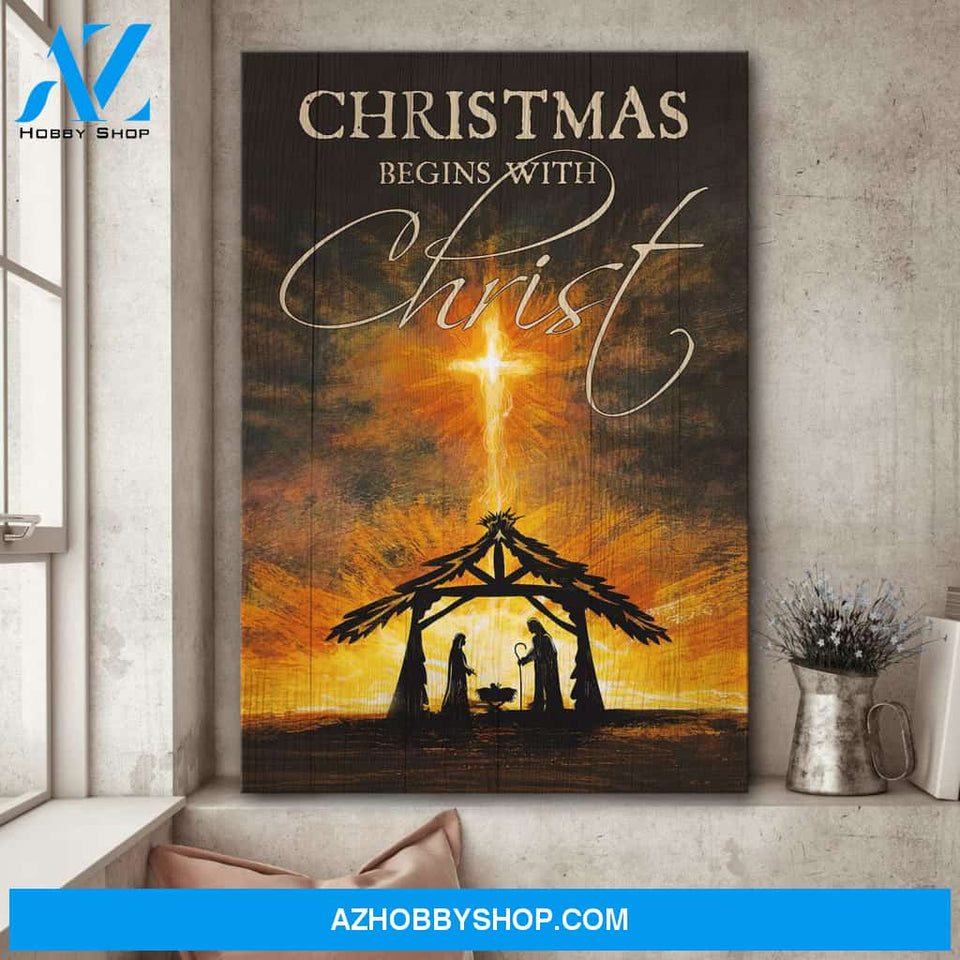 Jesus - Christmas begins whit Christ - Portrait Canvas Prints, Wall Art