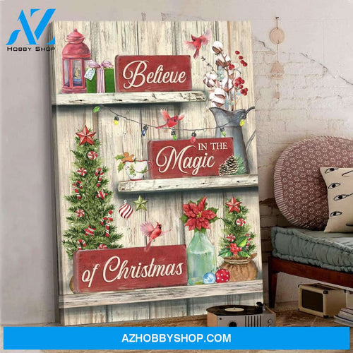 Jesus - Christmas decoration - Believe in the magic of Christmas - Portrait Canvas Prints, Wall Art