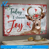 Jesus - Christmas - The deer - Today I choose Joy - Landscape Canvas Prints, Wall Art