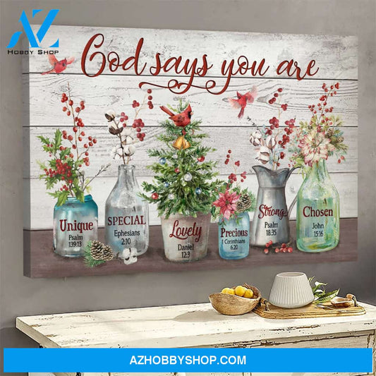 Jesus - Christmas tree pots - God says you are - Landscape Canvas Prints, Wall Art
