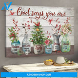 Jesus - Christmas tree pots - God says you are - Landscape Canvas Prints, Wall Art