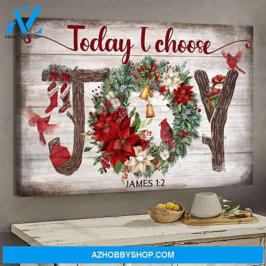 Jesus - Christmas wreath - Today I choose joy - Landscape Canvas Prints, Wall Art