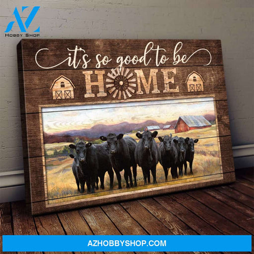 Jesus - Cows on farm - It's so good to be home - Landscape Canvas Prints, Wall Art