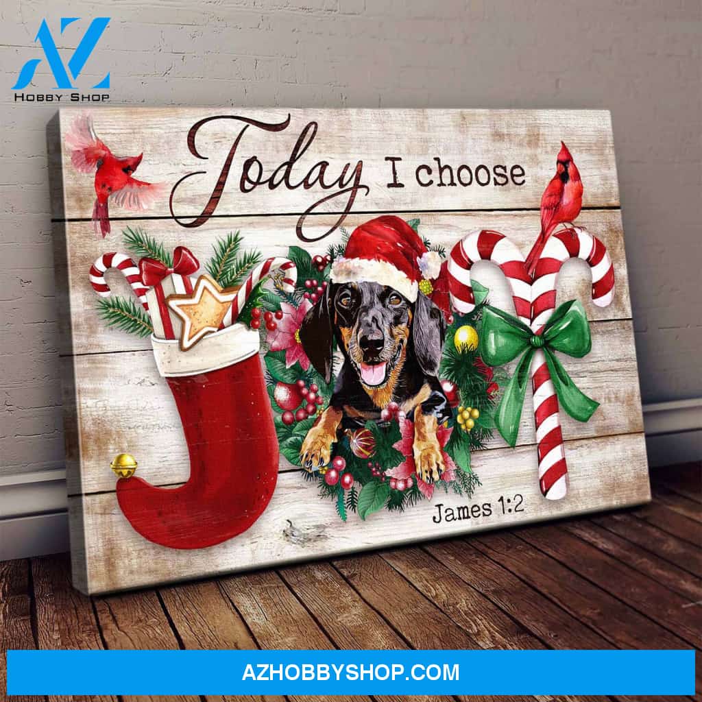 Jesus - Dachshund - Today I choose Joy - Landscape Canvas Prints, Wall Art