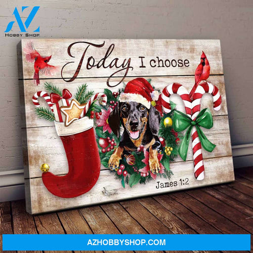 Jesus - Dachshund - Today I choose Joy - Landscape Canvas Prints, Wall Art