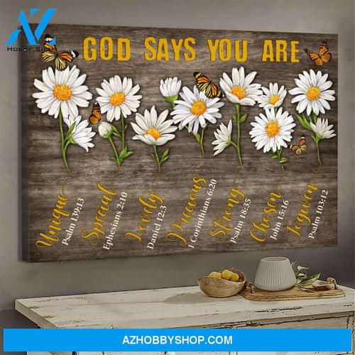 Jesus - Daisy - God says you are - Landscape Canvas Prints, Wall Art