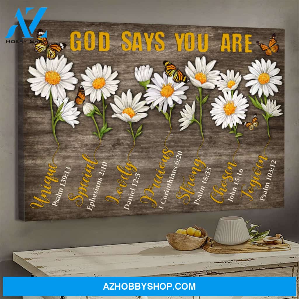 Jesus - Daisy - God says you are - Landscape Canvas Prints, Wall Art