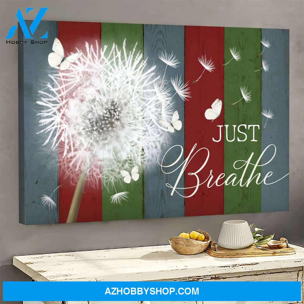 Jesus - Dandelion - Just breathe - Landscape Canvas Prints, Wall Art