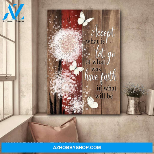 Jesus - Dandelion on crimson background - Accept what is & have faith in what will be - Landscape Canvas Prints, Wall Art