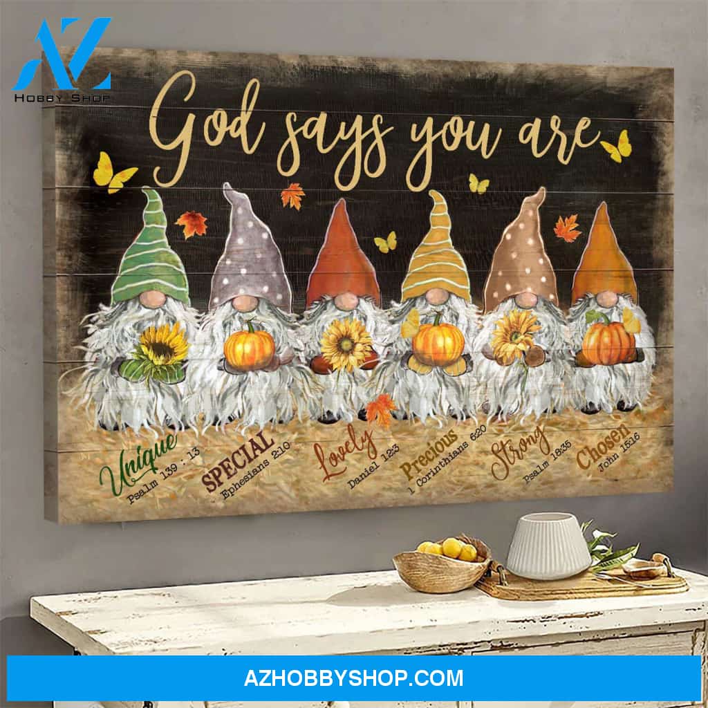 Jesus - Dwarfs - God says you are - Landscape Canvas Prints, Wall Art