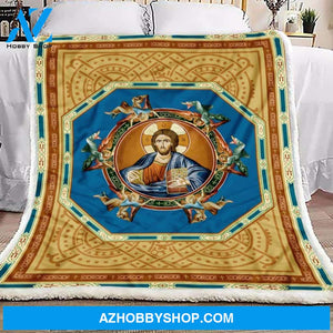 Jesus Eastern Orthodox Fleece Blanket